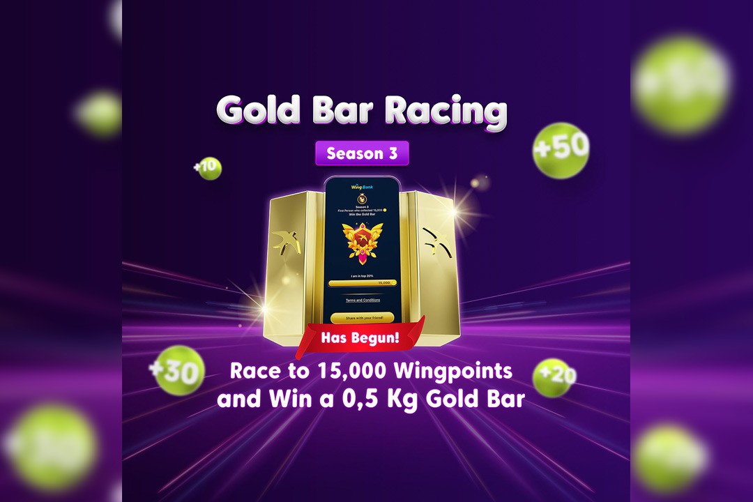 Win A 24k Gold Bar Through Wing Bank’s ‘Gold Bar Racing’ Season 3 Competition