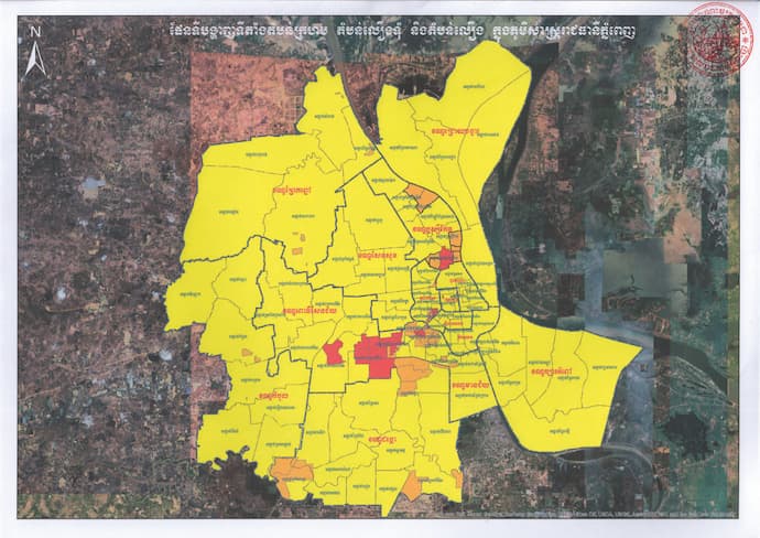 Phnom PEnh COVID Zones May 2021
