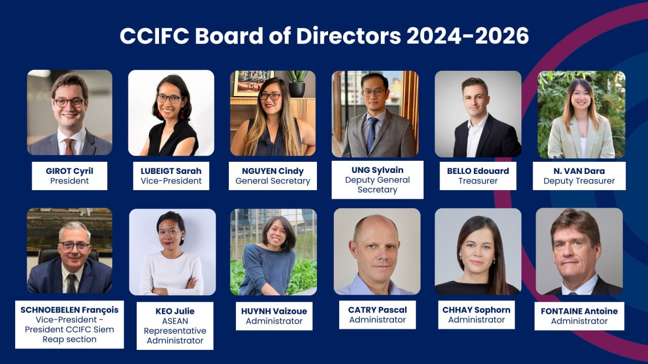 French Chamber of Commerce (CCIFC) announce new board of directors in 2024.