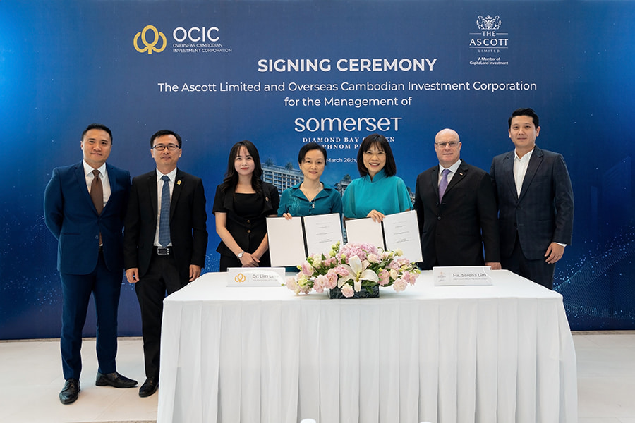 Ascott Signs with OCIC to Launch Somerset Diamond Bay Garden Phnom Penh